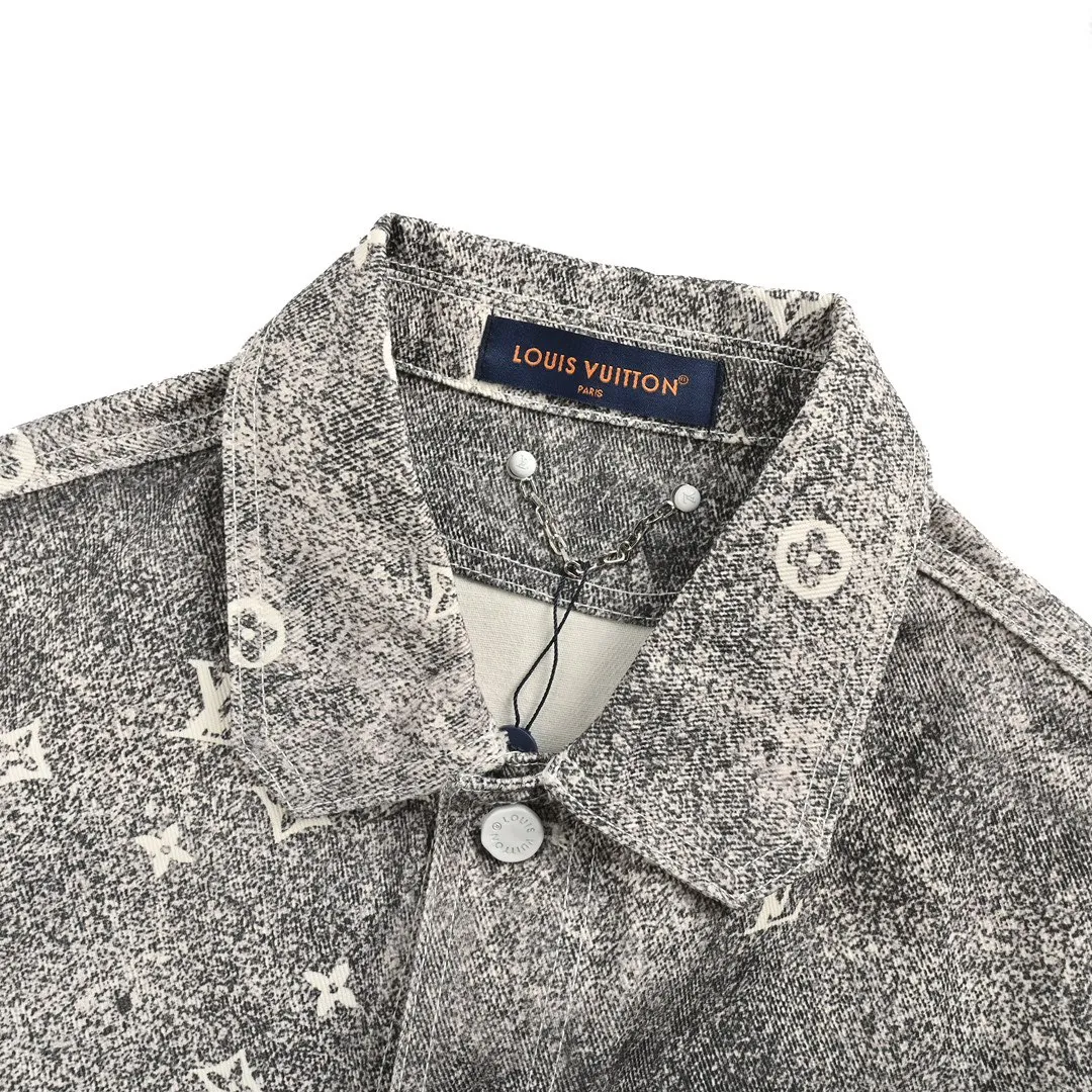 Louis Vuitton/Louis Vuitton Starry Sky Rendering Old Floral Gradient Denim Shirt Jacket